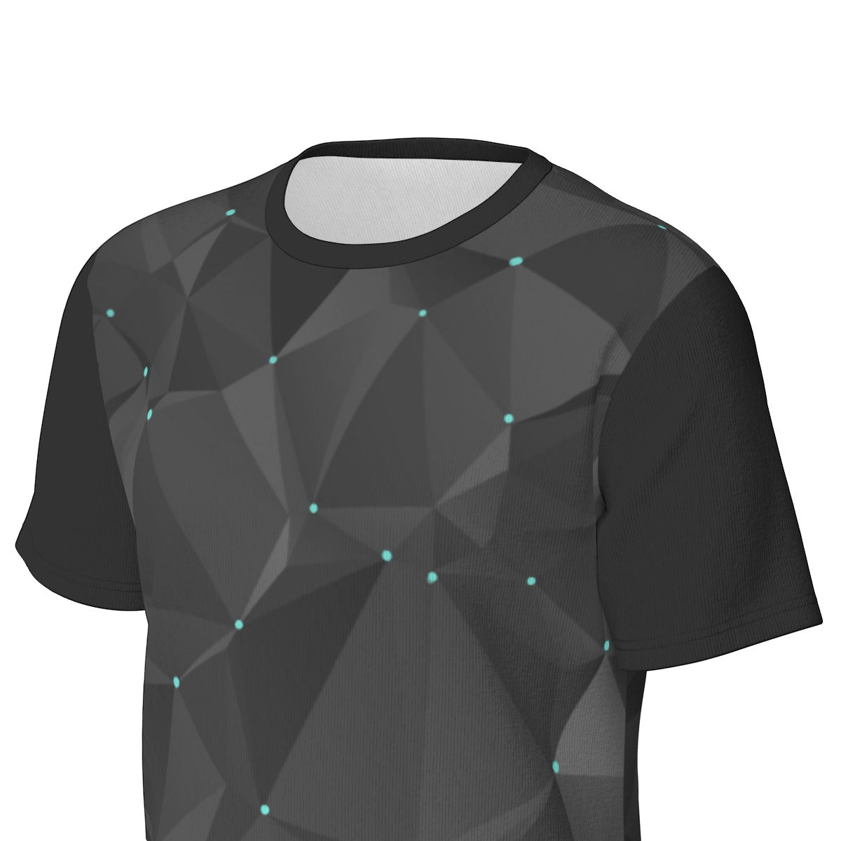 Black Geometric Men's O-Neck T-Shirt