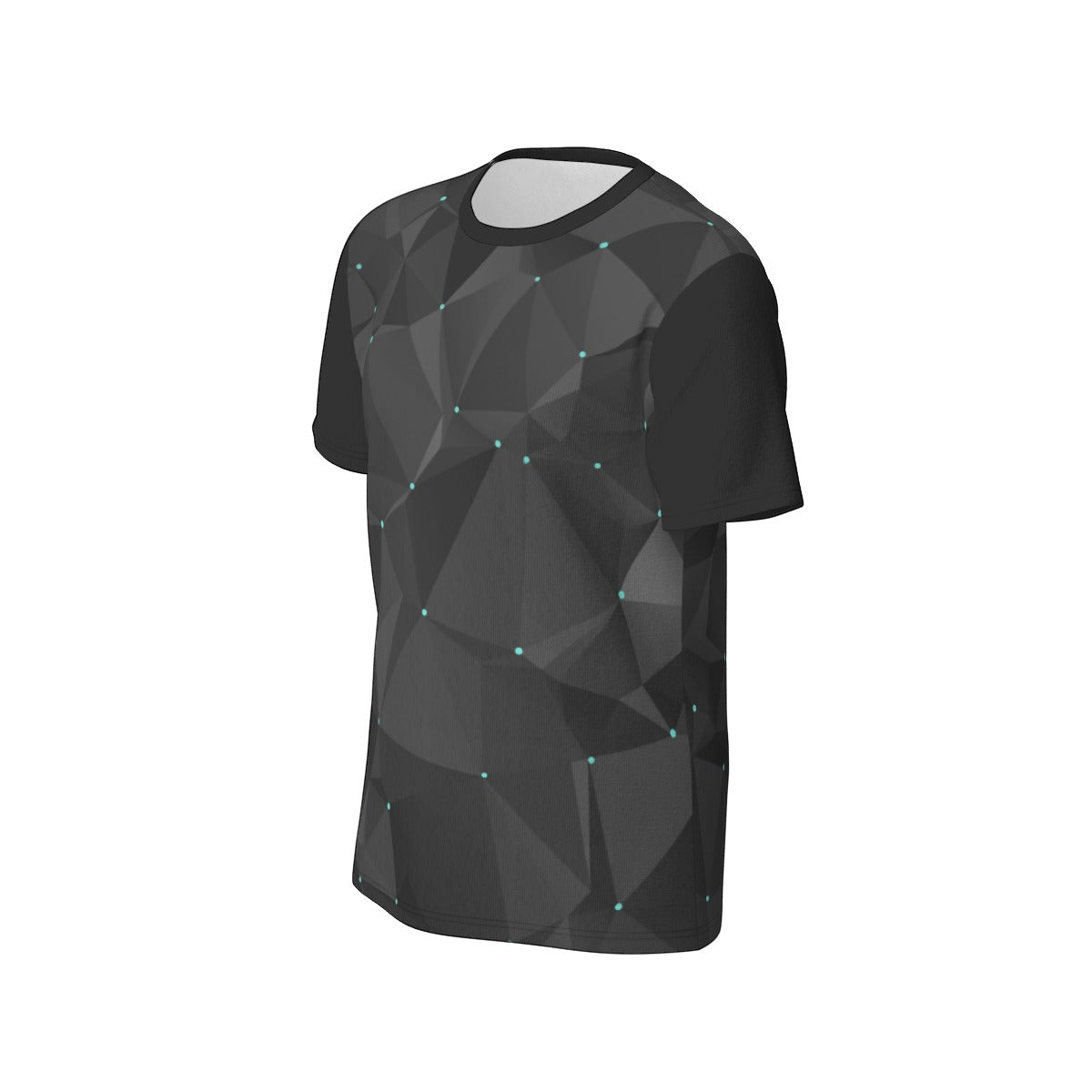 Black Geometric Men's O-Neck T-Shirt
