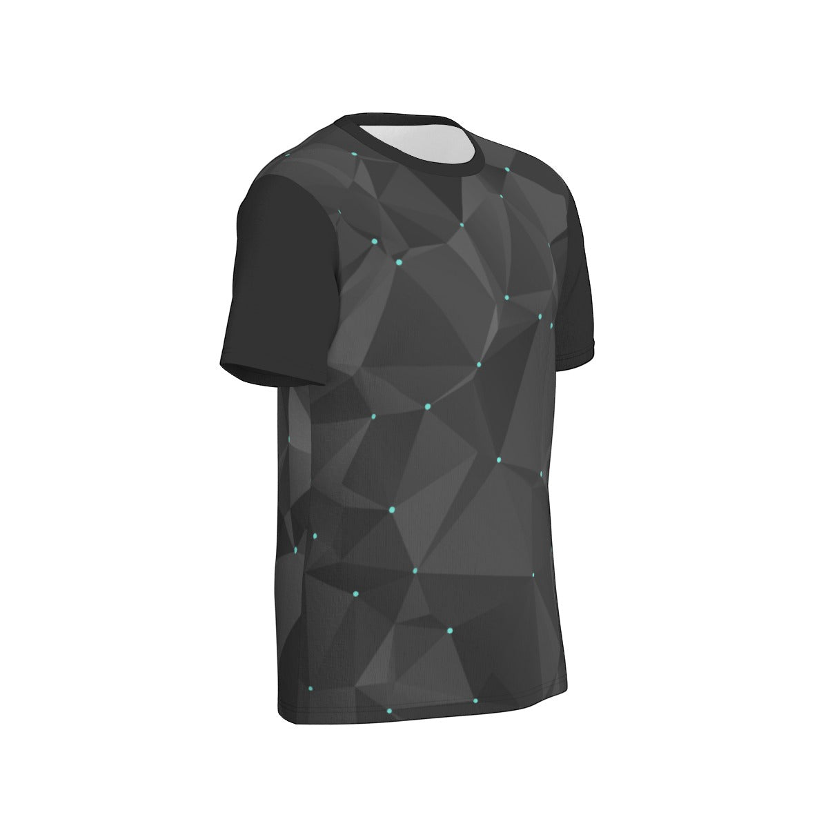 Black Geometric Men's O-Neck T-Shirt