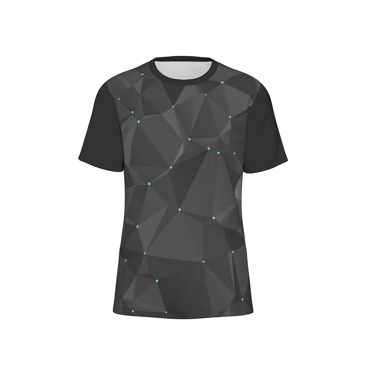 Black Geometric Men's O-Neck T-Shirt
