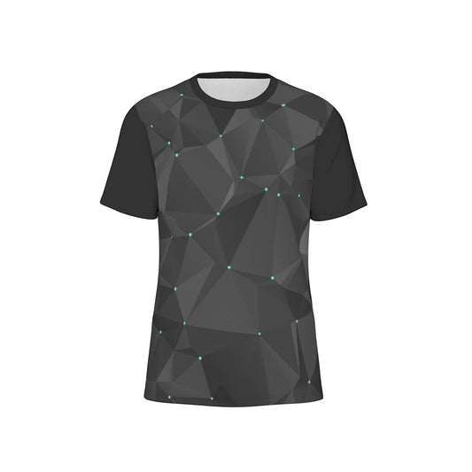 Black Geometric Men's O-Neck T-Shirt