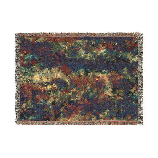 Abstract Tie Dye Mosaic Woven Blanket