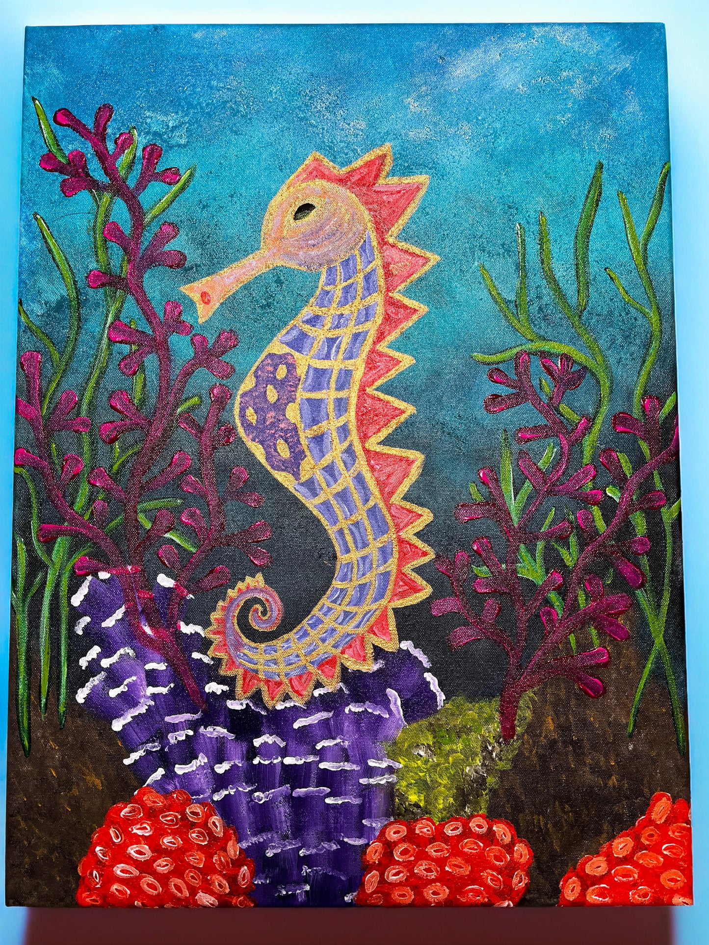 Underwater Coral Seahorse Painting