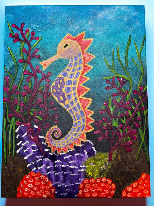 Underwater Coral Seahorse Painting